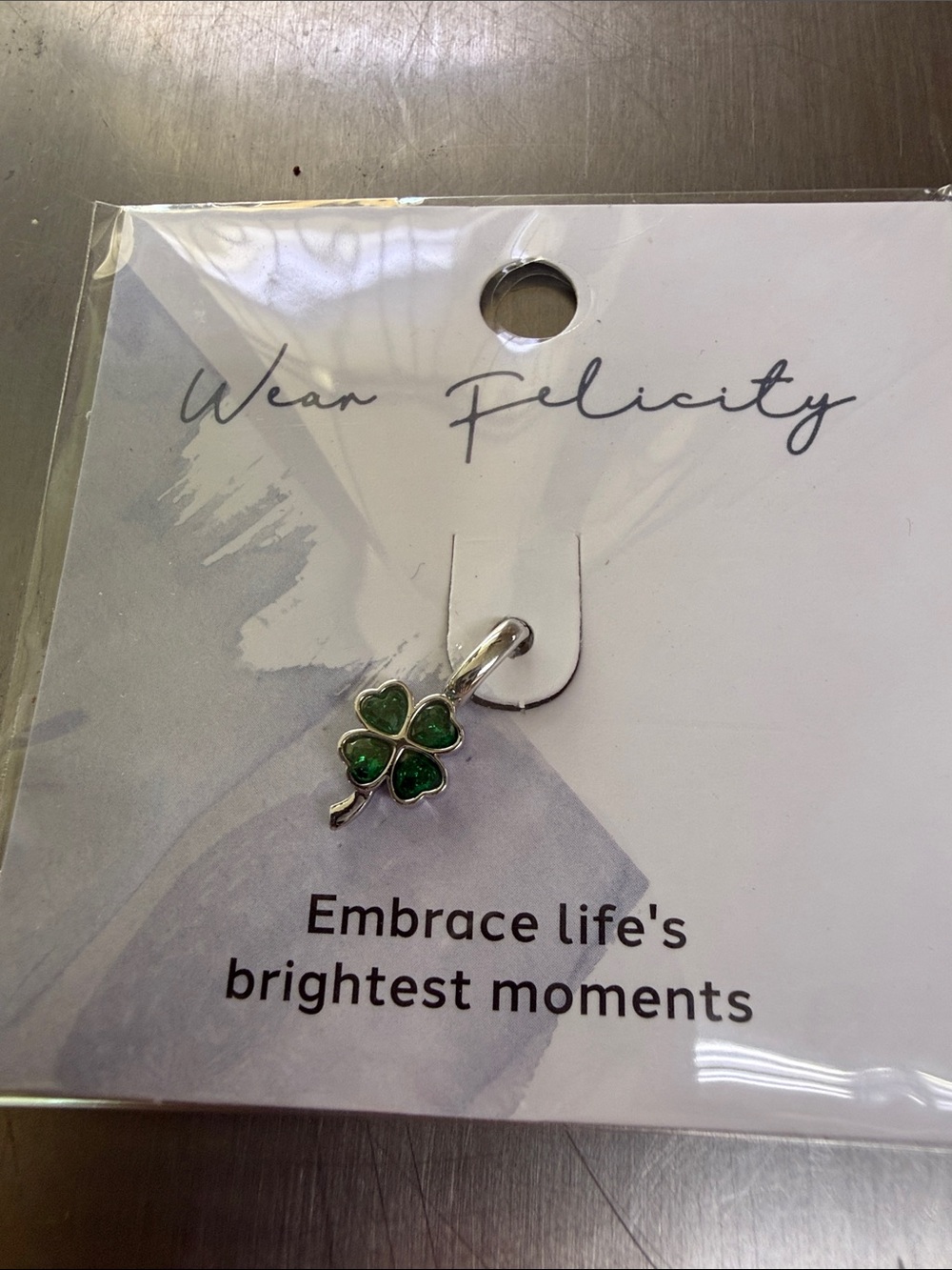Green Four-Leaf Clover Pendant